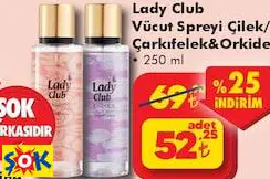LADY CLUB VÜCUT SPREYİ ÇİLEK/ ÇARKIFELEK&ORKİDE 250 ML